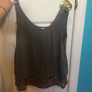 Tank Top With Sparkles On Bottom